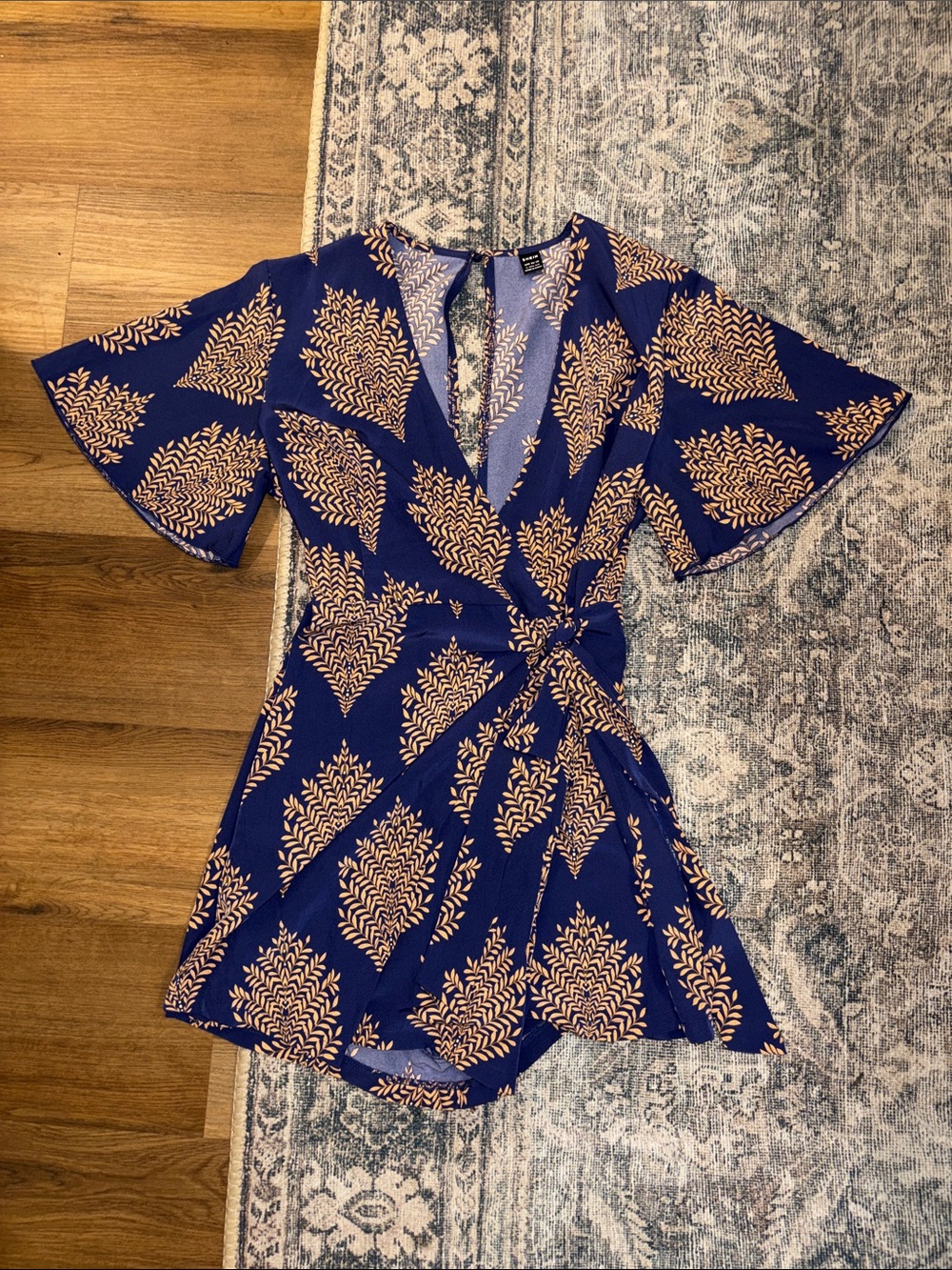 Purple Floral Wrap Romper